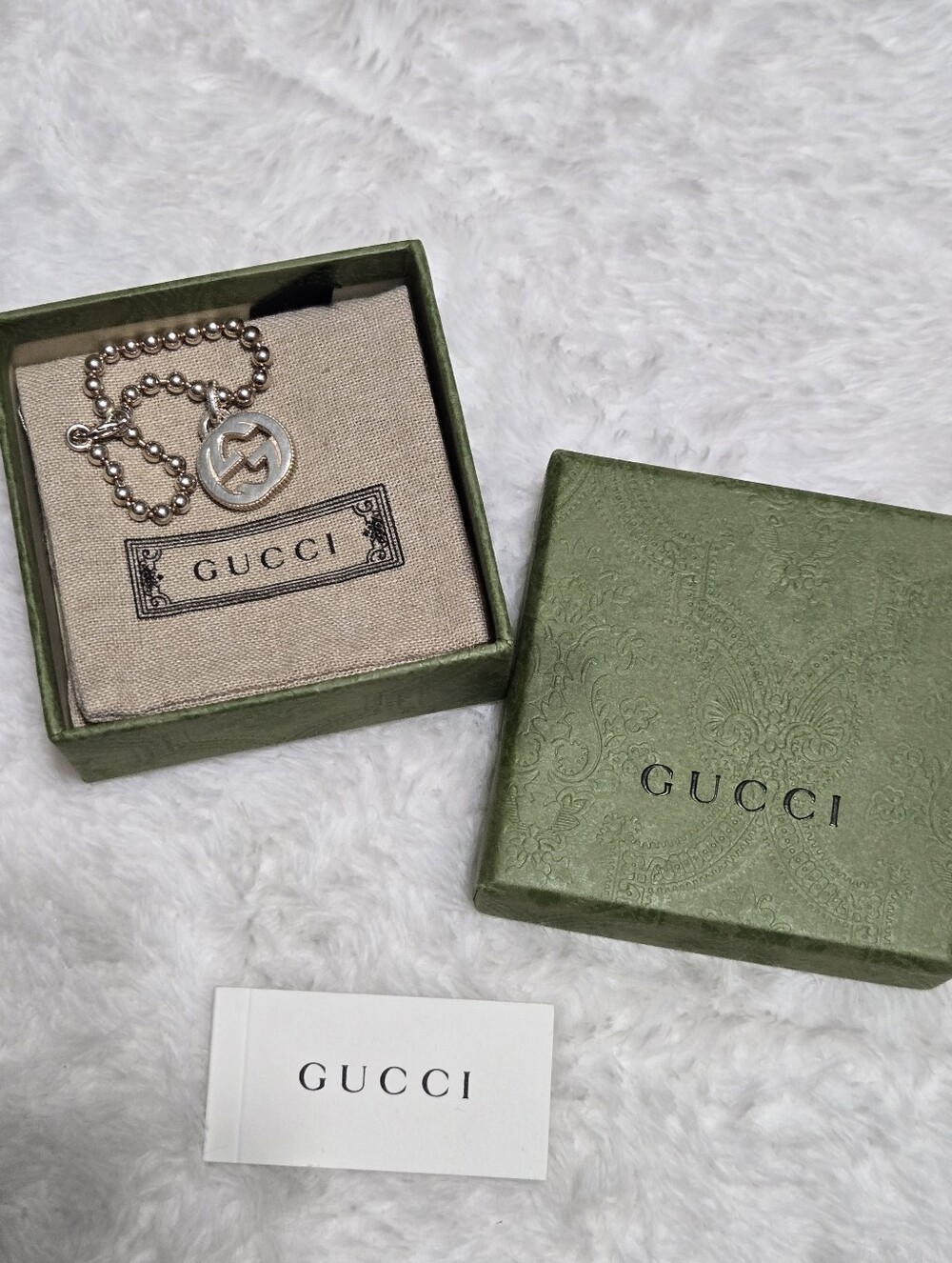 Gucci Interlocking G Boule Station Silver Bracelet NEW